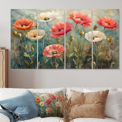 Totnes - ensemble d'art mural coquelicots