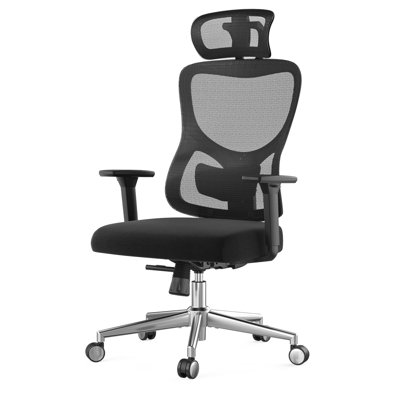 Ergonomic Office Chair,Mesh Desk Chair With Adjustable Lumbar Support And Headrest,Comfy Computer Chair With 3D Armrest Recling Swivel Chair For Home And Office