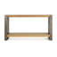  Console rétro vintage, design minimaliste classique avec placage de bois de qualité supérieure et finition vieillie, brun