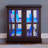 32"H LED Curio Display Cabinet With Adjustable Tempered Glass Shelves, 2-Tier Lighted Glass Display Case With Lattice Doors, China Cabinet With Smartphone-Controlled Lights For Home Decor And Collection-114643630