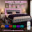 Jalna LED Lighted Upholstered Bed Frame with Bluetooth Sync Lights, Adjustable Headboard & 4 Storage Drawers, No Box Spring Needed, Easy Assembly,-1146210903-1197959862