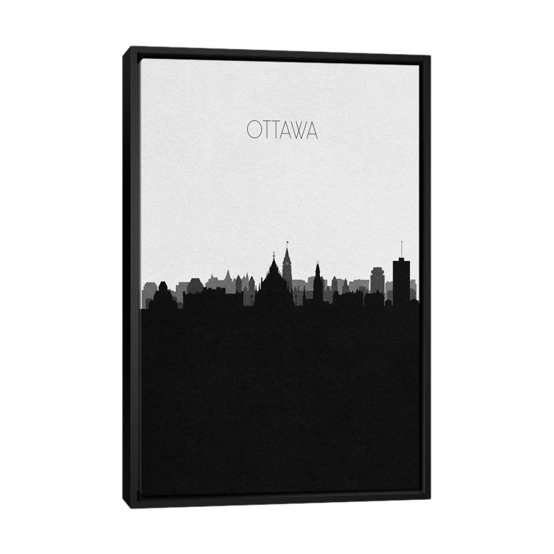Ottawa Canada City Skyline by Ayse Deniz Akerman - Print on Canvas
