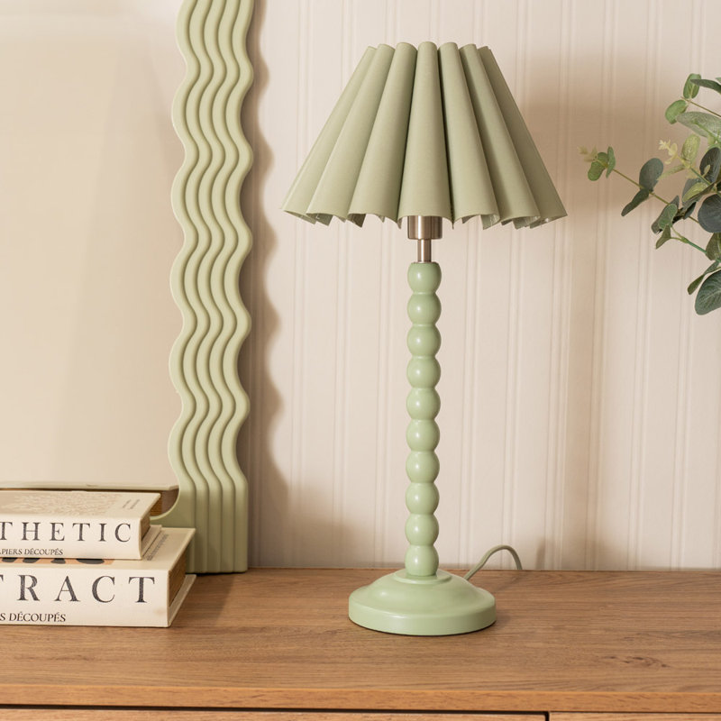 Asayo Wood Table Lamp, Sage, No, Green