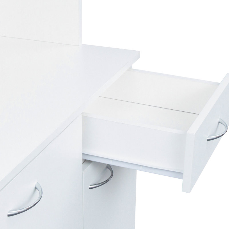 Storage Cabinet For Living Room & Kitchen. 6 Doors, 1 Drawer, Open Shelf. , Easy To Clean And Sophisticated Wardrobe Kitchen Cabinet, Look. 6-doors, 1-open Shelf, 1. Practical