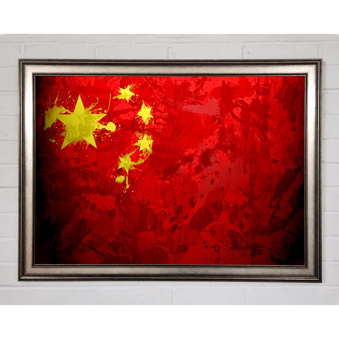 China Flagge Grunge - Druck