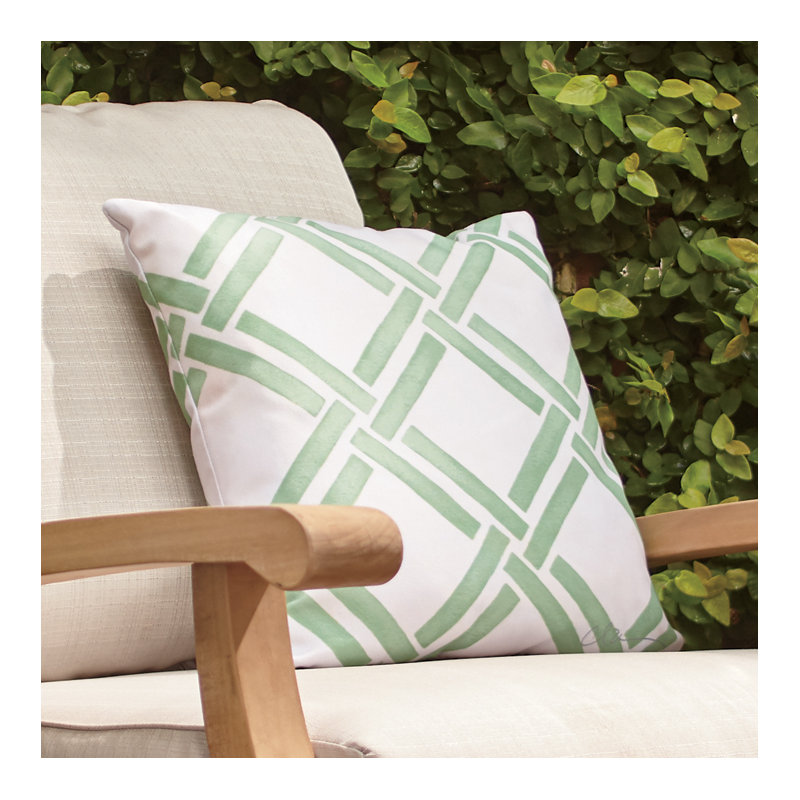 Drumack Outdoor Throw Pillow, Green, 18" x 18" 