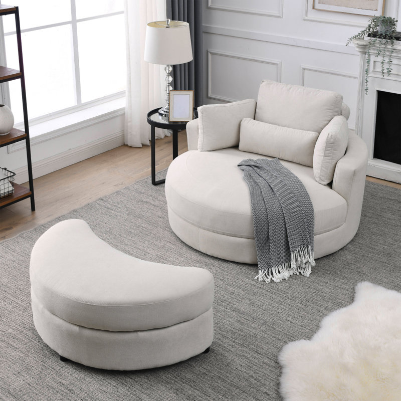 Canapé moderne avec accoudoir pivotant Welike, Beige