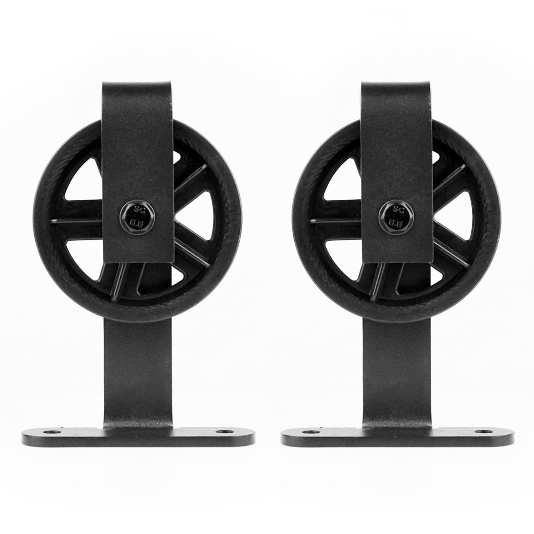 Matte Black Steel Barn Door Hardware Kit Standard Single Lubann