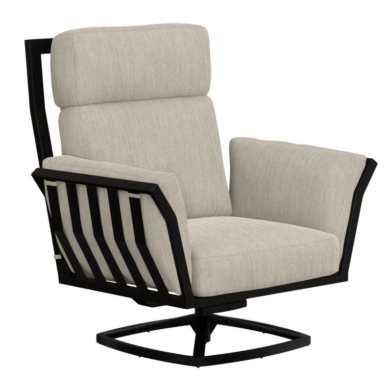 Aris Outdoor Rocker Chair, Carbon Black, Sahara Cafe