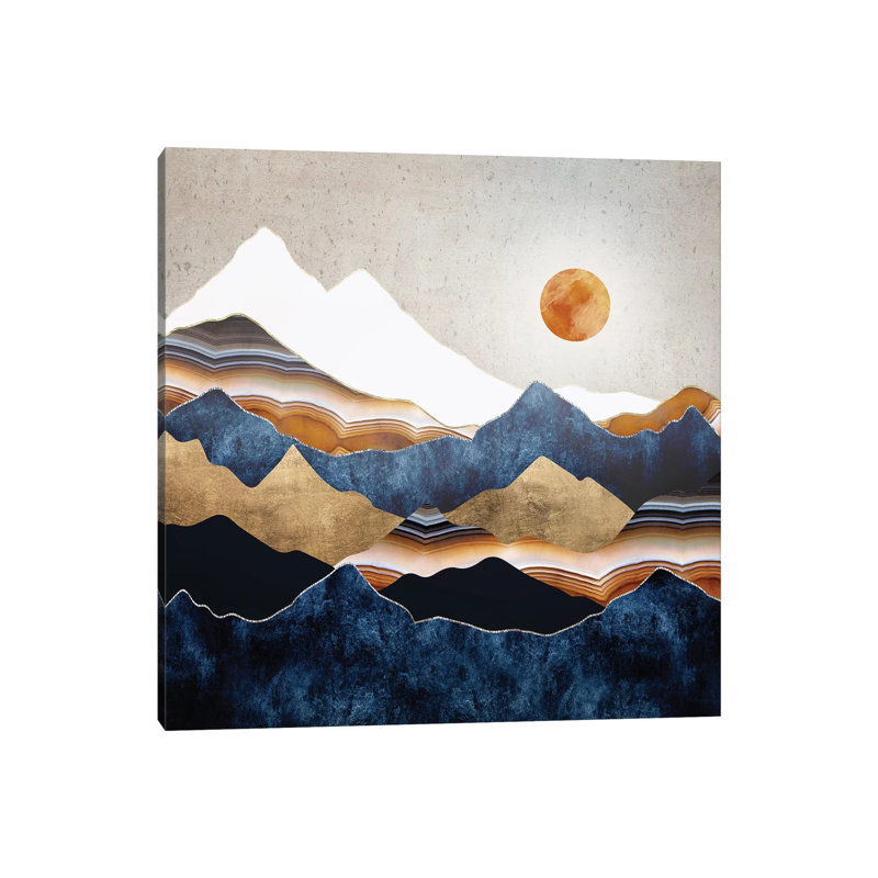 Amber Sun - impression d'art graphique, Aucun mat, Toile tendue, H 12 po x l 12 po x P 1,5 po