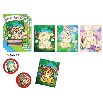 3 Piece Yarn Painting Animal Set