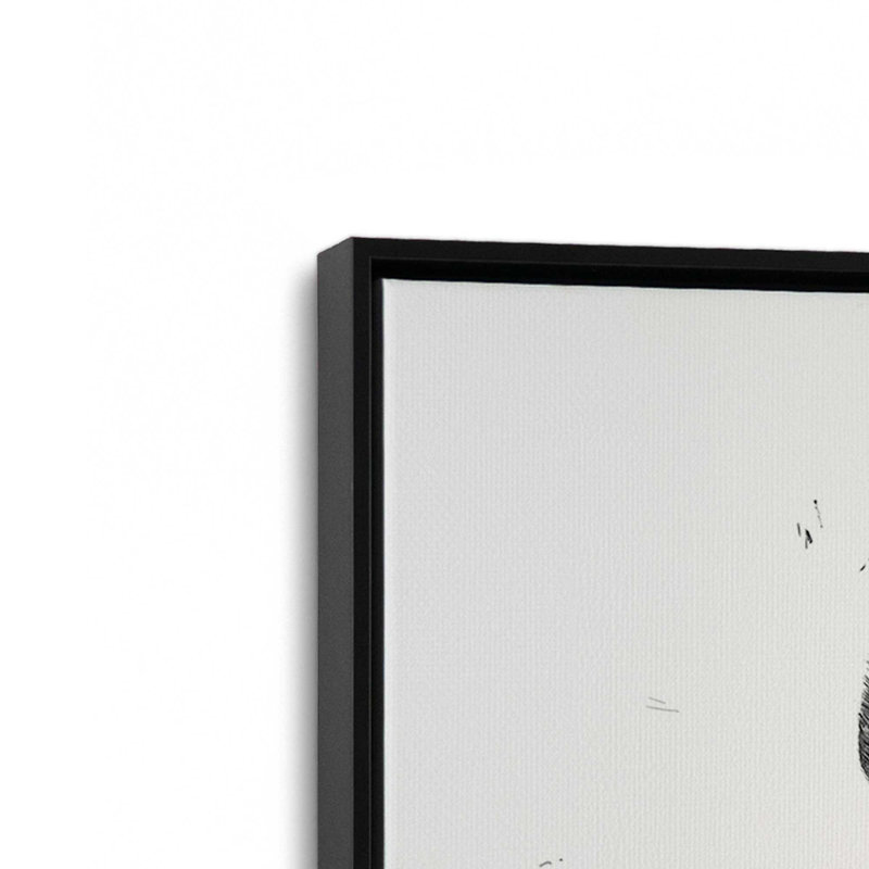 Panda Love en noir et blanc, Impression encadrée sans passe-partout, H 12,75 po x l 8,75 po, Noir satiné