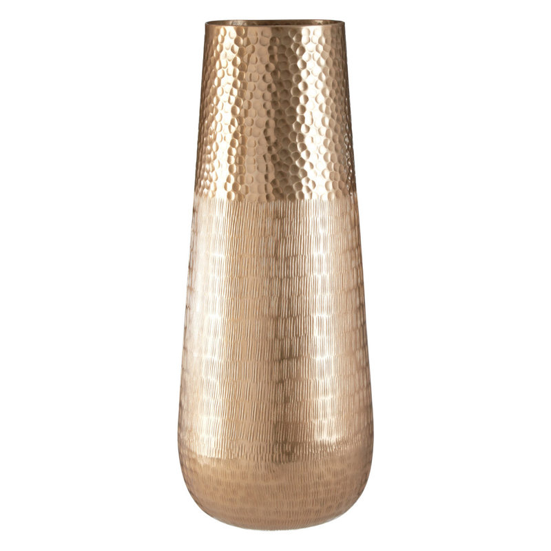 Beck Aluminum Table Vase, Gold, 44cm H x 18cm W x 18cm D