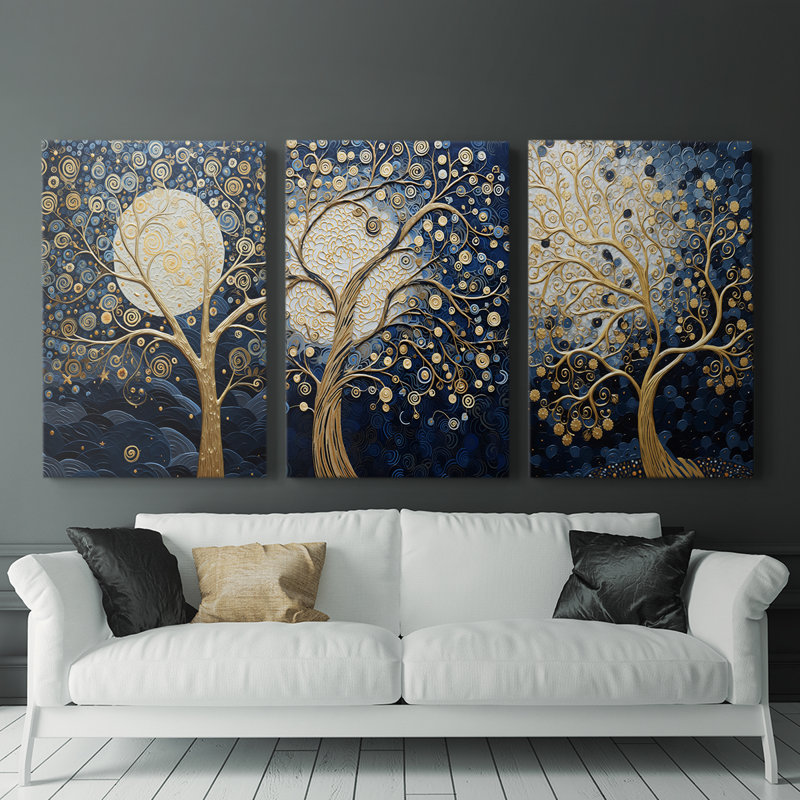 Lanscape Study Series XLII - Ensemble de 3 toiles tendues avec châssis - Prêt à être accroché, H 27 po x l 18 po