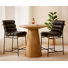Ensemble de table de comptoir 36 po Gluck avec 2 chaises de comptoir Layla en cuir authentique noir antique