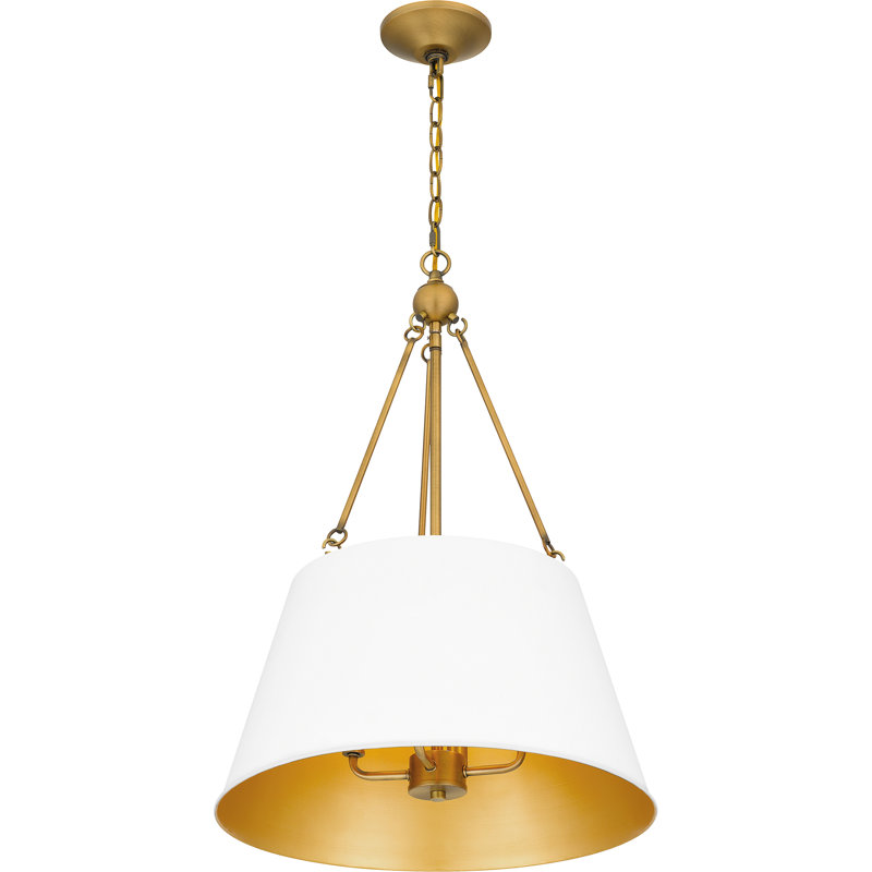 Luminaire suspendu tambour simple 4 lumières, Blanc