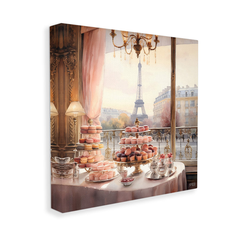 «Parisian Desserts City View Wrarap Canvas» par RB sur, H 17 po x l 17 po