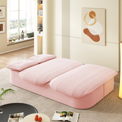 Canapé confortable en velours côtelé moelleux