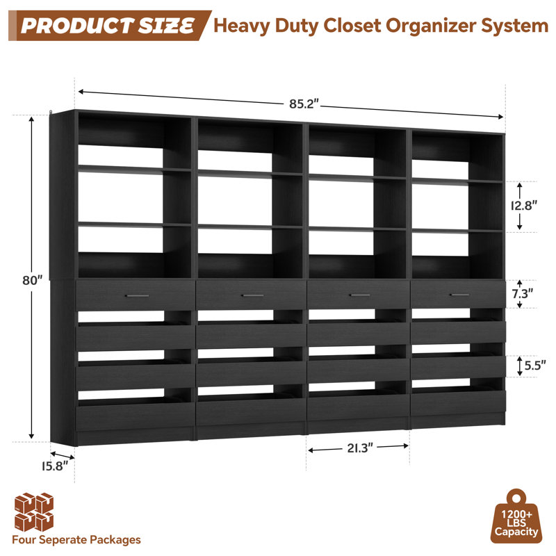 Freestanding Closet System, Black