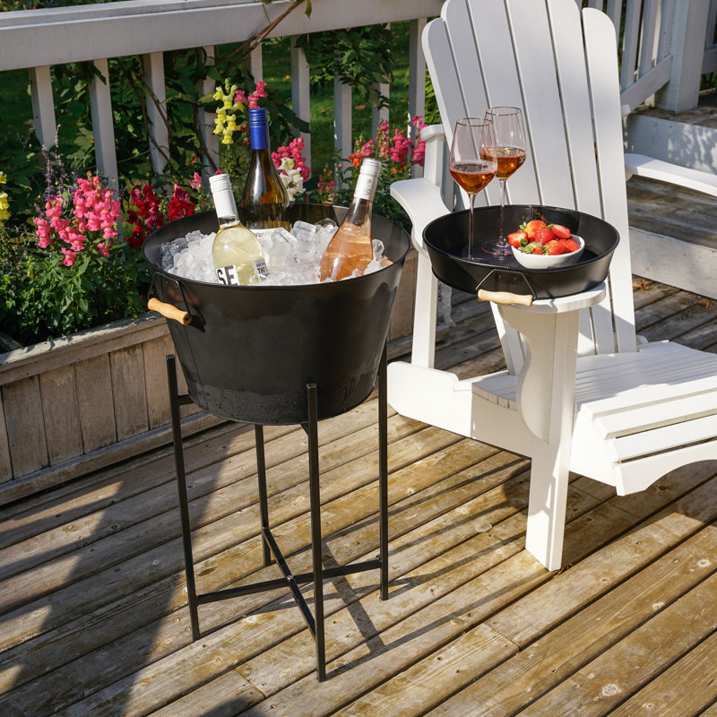 Black Beverage Tub With Stand & Tray By Twine Living®