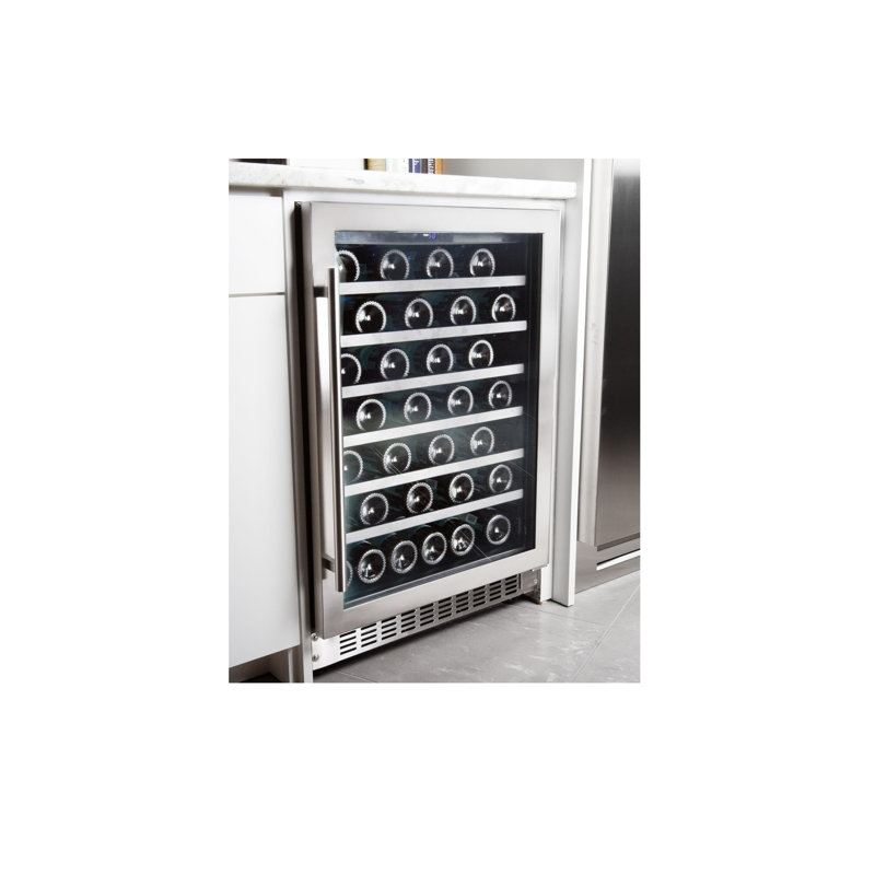 Azure Home Products Single Zone 23.62'' Freestanding 54 Bottle Wine Refrigerator with Reversible Door