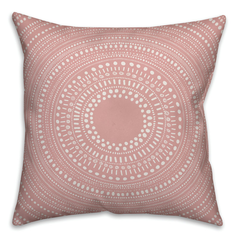 Damask Reversible Throw Pillow, 16" x 16", Blush