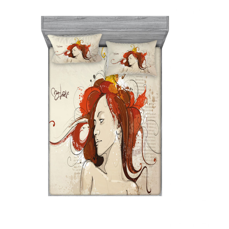 Ensemble de draps en grunges pour femmes, Ensemble de draps pour lit double avec un drap-hou
