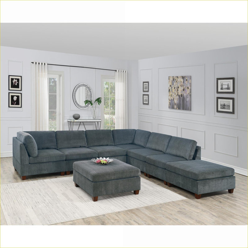 Canapé modulaire sans accoudoirs, mobilier contemporain gris anthracite chenille | Chenille | Gris anthracite