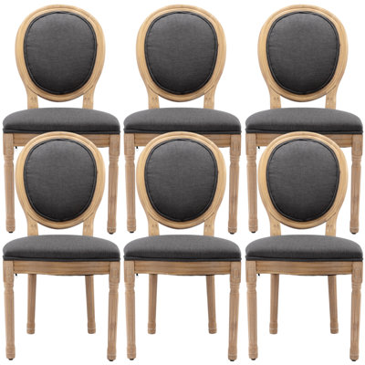 Chaise de salle à manger rembourrée en bois massif à dossier très grand Louis 19,7 po Amando