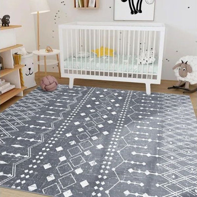 Gingham Shag Area Rug