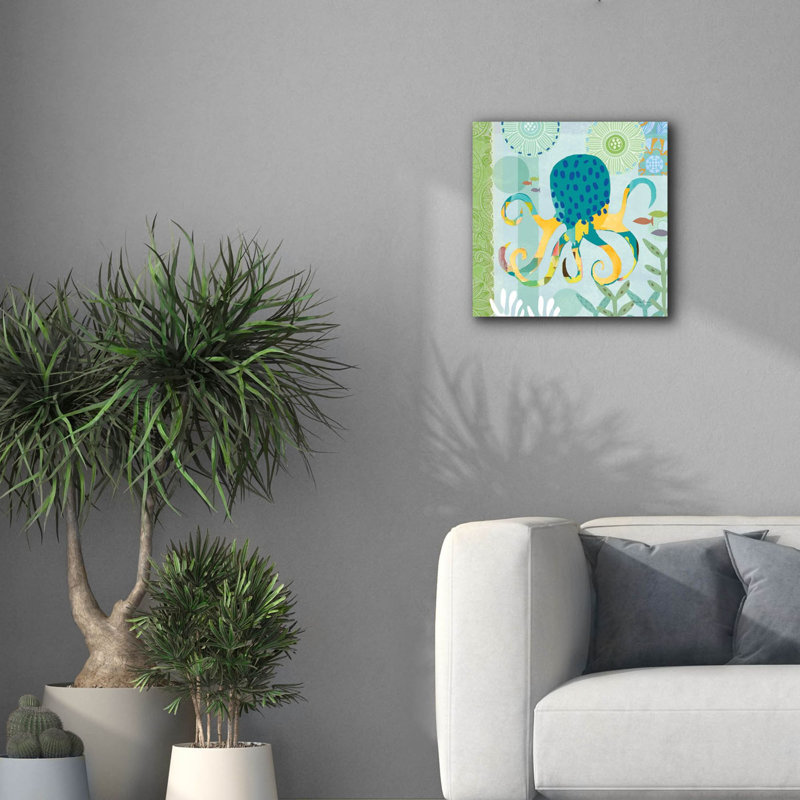 Toile épique Graffiti «Underwater World 2» par Farida Zaman, 18 po x 18 po, H 18 po x l 18 po