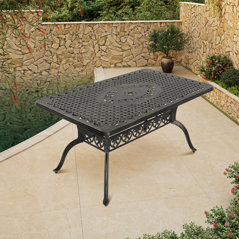 Table de salle à manger d'extérieur Vaha, L 35 po x L 59 po x H 29 po