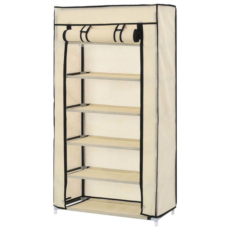 10 Pair Shoe Rack, Cream