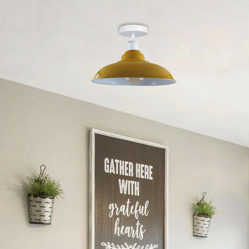 Navi Semi Flush Mount, Yellow