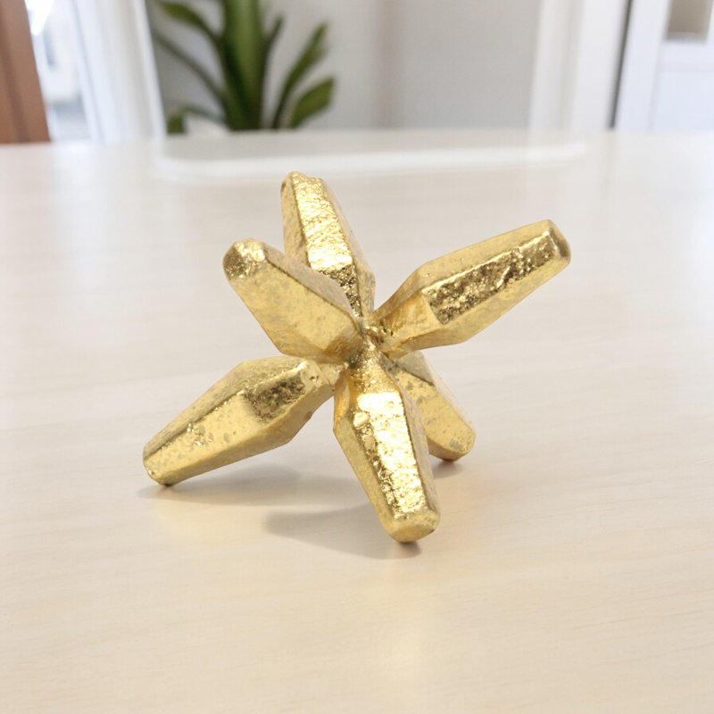Calix Geometric Cast Iron Jack, Gold