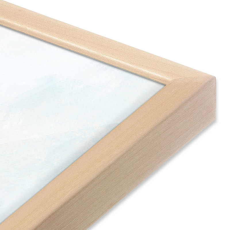 «Softly Spoken Waves I», reproduction sur toile, H 13,5 po x l 13,5 po, Cadre en érable brut ouvert