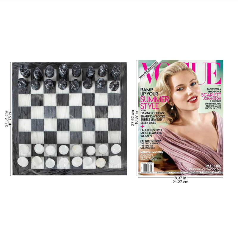 Egil Ivy Bronx 2 Player Marble Chess, Checkers, And Backgammon Set