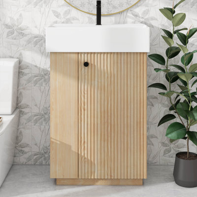 Lavabo de salle de bain en céramique 21,6 po