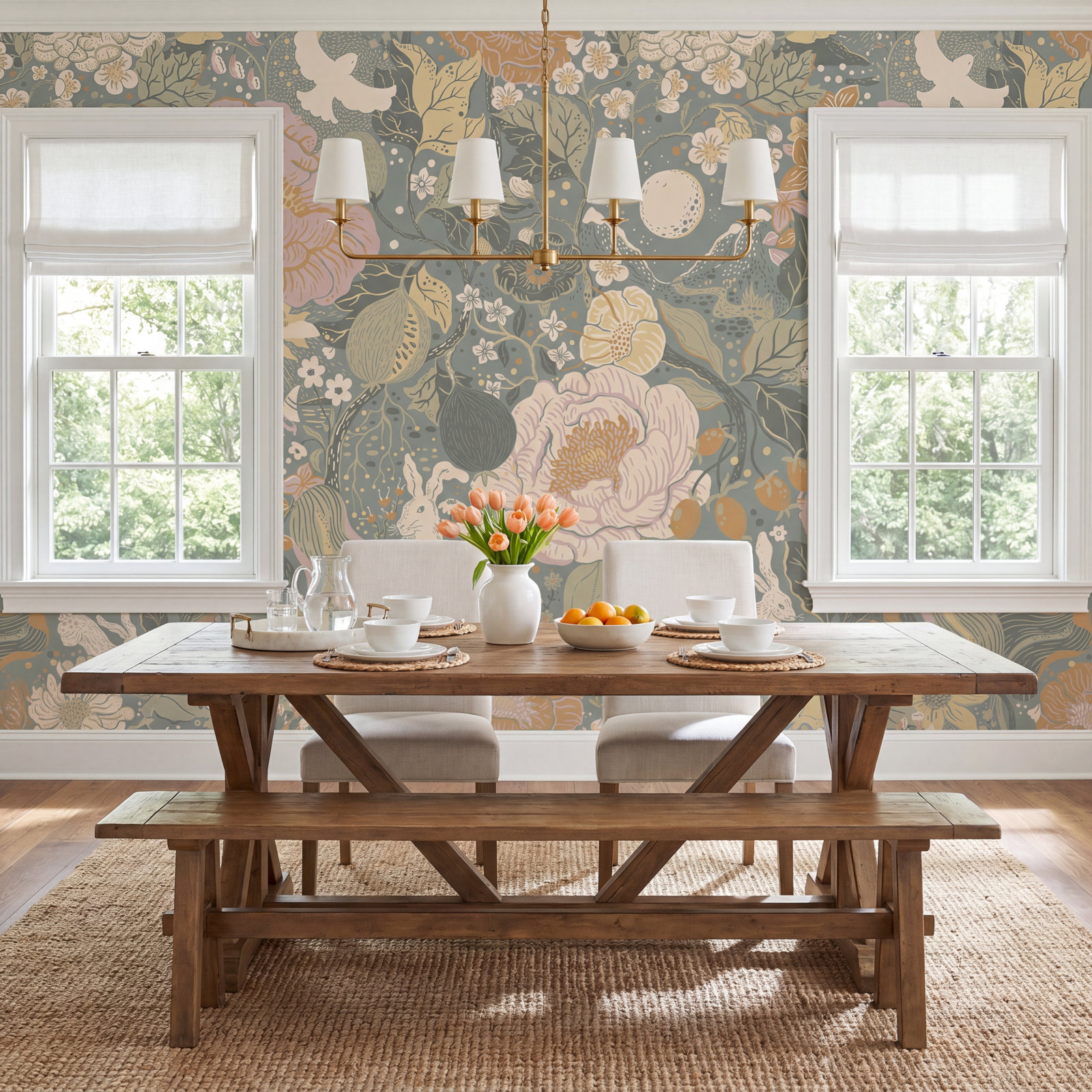 Harrell Wallpaper Roll, Slate Blue