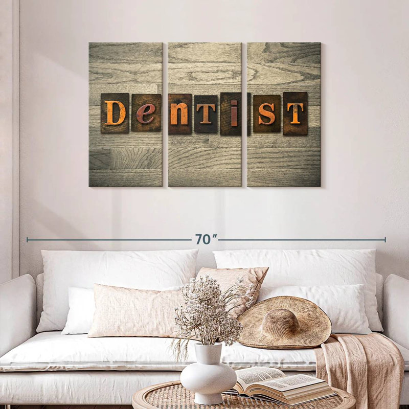 Alcaraz, dentiste, typographie, H 28 po x l 45 po