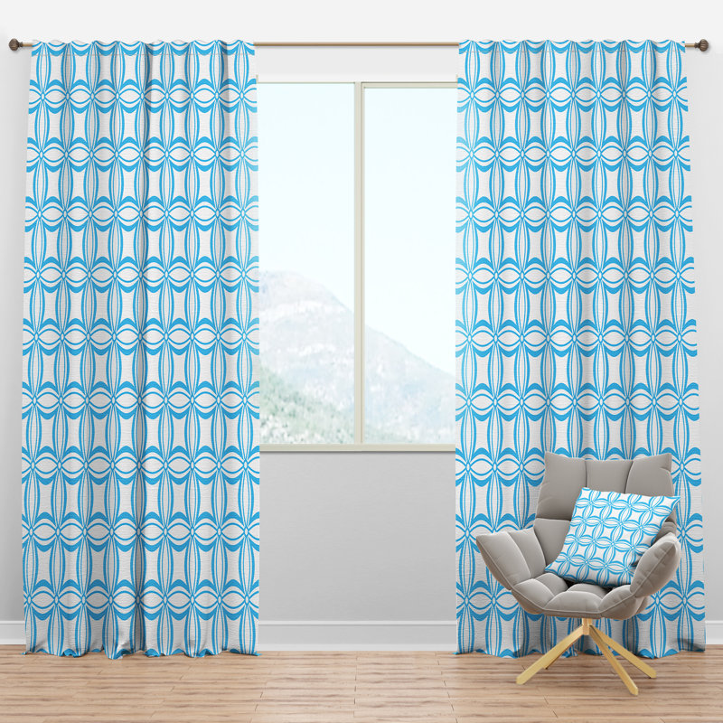 Panneau de rideau simple semi-diaphane avec passe-tringle Mid-Century Design, l 52 po x L 63 po