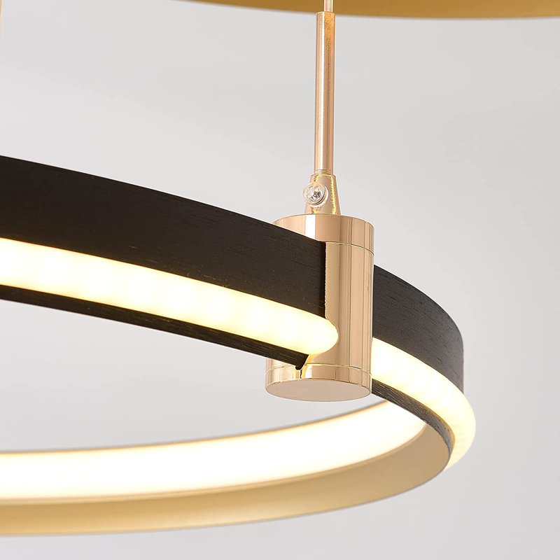 Stoudt 4 Rings Dimmable LED Tiered Chandelier