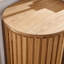 Console incurvée de 146,5 cm (57,65 po) avec tiroir - Design unique à rayures verticales - Style naturel et élégant - Idéale pour le salon, le corridor ou l'entrée.