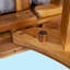 Canapé d'extérieur d'extérieur pour lit de jour, canapé 3 places avec accoudoirs pliables et 4 coussins de dossier, coussin amovible en teck et structure en bois d'acacia beige