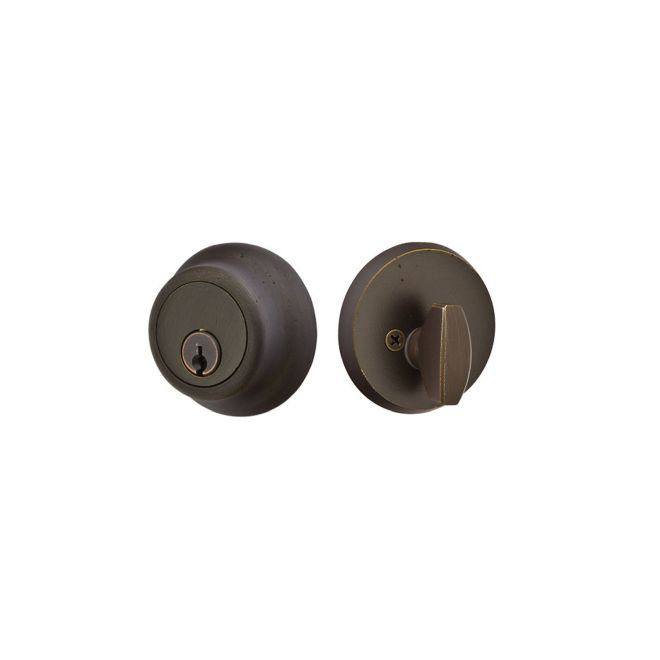 Regular Single Cylinder Deadbolt Tumbled White Bronze Finish, Tumbled White Bronze