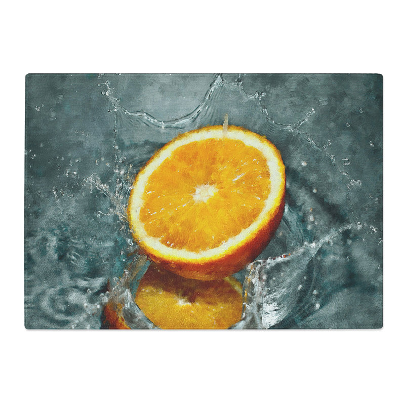 Sliced Orange Fruit Chopping Board, 0.4cm H x 28.5cm W x 39cm L