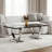 Black Coffee Table with Silver U-Shaped Base