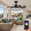42" Dayrin 4- Blade LED Smart Bluetooth Crystal Celling Fan with Remote Control Included