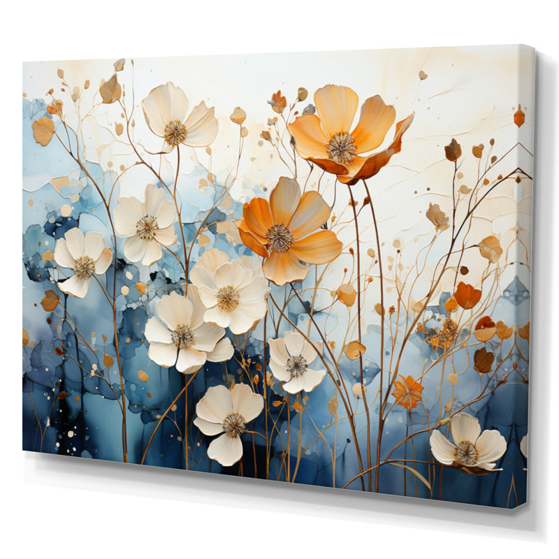 «Blue Teal», reproduction d'art sur toile encadrée, H 24 po x l 32 po, Toile tendue