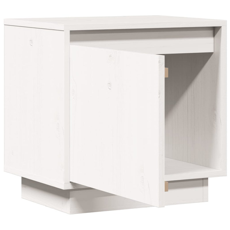Levonna Solid Wood Bedside Table, White